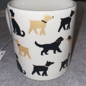 Dog Print Coffee Mug Black and Gold Dogs